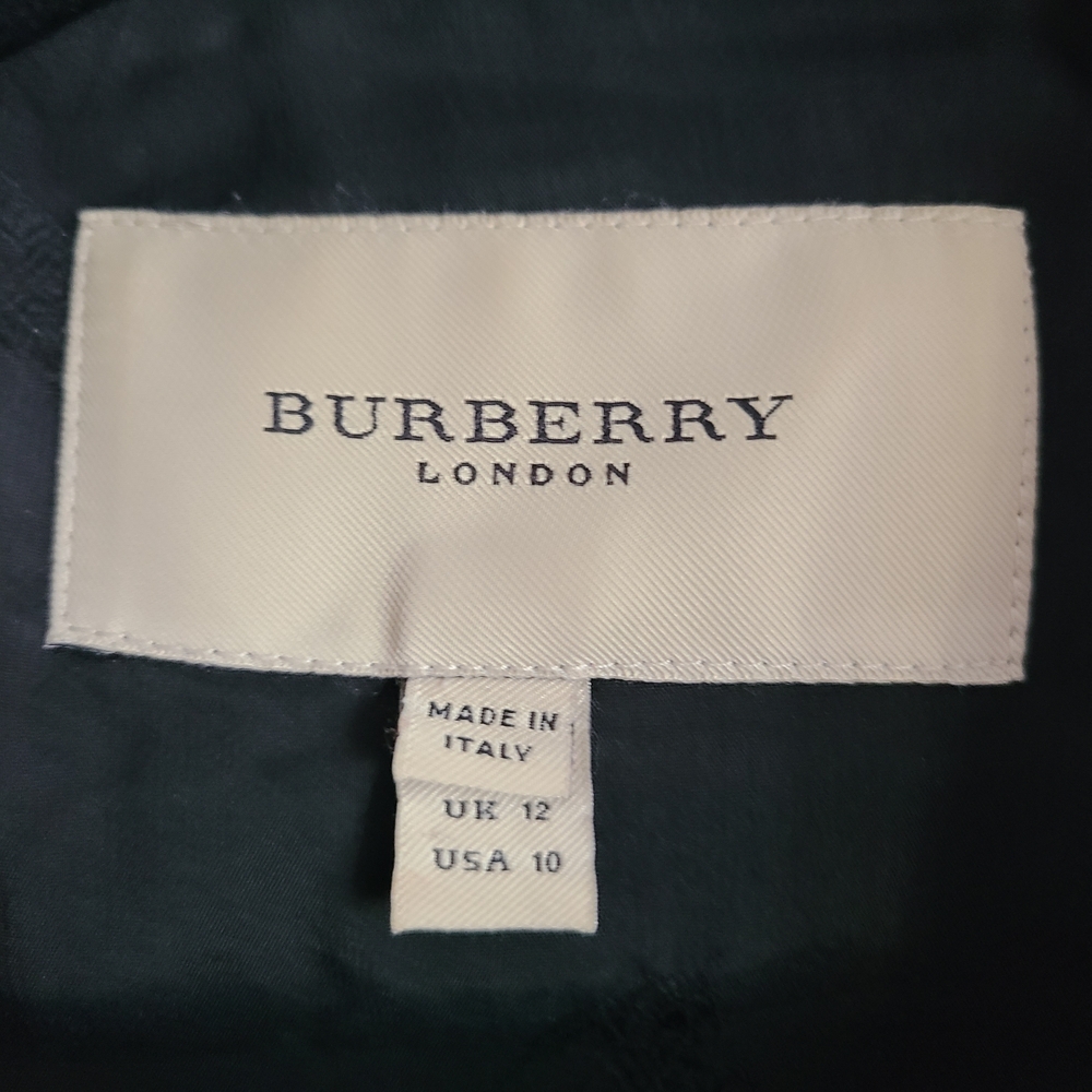 Burberry London Black Double-Breasted Wool Women's Blaser Jacket Size 12 - Picture 6 of 15
